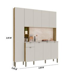Armario de Cozinha Compacta 9 Portas 1 Gaveta Pulse - Freijó/soft - 2