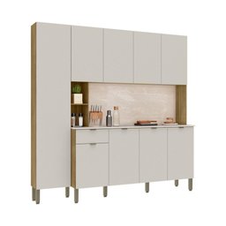 Armario de Cozinha Compacta 9 Portas 1 Gaveta Pulse - Freijó/soft - 7