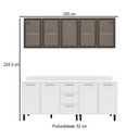 Ver imagem 4 de Cozinha Compacta Amara 9 Portas 3 Gavetas com Vidro Branco - Politorno