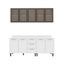 Ver imagem 2 de Cozinha Compacta Amara 9 Portas 3 Gavetas com Vidro Branco - Politorno