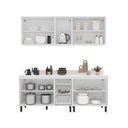 Ver imagem 3 de Cozinha Compacta Amara 9 Portas 3 Gavetas com Vidro Branco - Politorno