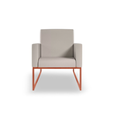 Ver imagem 4 de Kit 10 Poltronas Recepção Courino 3 Cores - Base Ferro Cobre - Bege