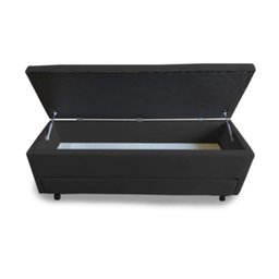 Puff Baú Sapateira Casal Bello Box Suede Preto - 2