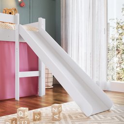 Cama Infantil Elevada com Escorregador e Cortina  - 6