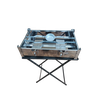 Fogão Inox a Álcool 2 Bocas com Chapa e Pé Mesa Dobrável - 7