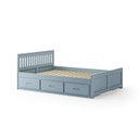 Ver imagem 2 de Cama King Size 06 Gavetas Madeira Maciça Azul/Tons&Madeira
