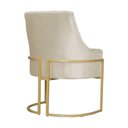 Ver imagem 3 de Poltrona Decorativa Vick Base em Metal Dourada Veludo Bege - Belliv Decor