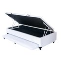 Ver imagem 1 de Cama Box Baú Solteiro com Auxiliar Espuma Sintético Branco 56x78x188