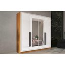 Ver imagem 1 de Guarda Roupa 4 Portas (2 C/ Espelho) e 4 Gavetas Valência Freijo/branco - Politorno