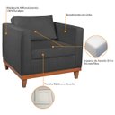 Ver imagem 7 de Kit Sofá 3 Lugares e 2 Poltronas Europa 180 cm Estilo Conforto e Elegância Linho Cinza Escuro - ADJ