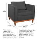 Ver imagem 5 de Kit Sofá 3 Lugares e 2 Poltronas Europa 180 cm Estilo Conforto e Elegância Linho Cinza Escuro - ADJ