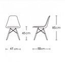 Ver imagem 7 de Mesa de Jantar Industrial Base Ferro Cobre em  V  Tampo 137x90 Preto 4 Cadeiras Eames Madeira Assent
