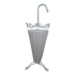 Porta Guarda-chuva Ferro Trançado com Fibra Sintética:fibra Branca/branco - 1
