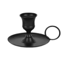 Ver imagem 4 de Castiçal Porta Vela 3 Unidades de Metal Preto com Bandeja e Alça – Suporte para Vela Cônica | Decora