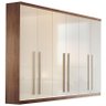 Guarda-Roupa Casal Com 6 Portas e 6 Gavetas Barreto -Rufato. - Café / Off white / Off white - 1