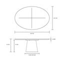 Ver imagem 3 de Mesa de Jantar Cone Oval 244x137 cm Tampo MDF Laqueado Base Laminada em Madeira Freijó - Branco