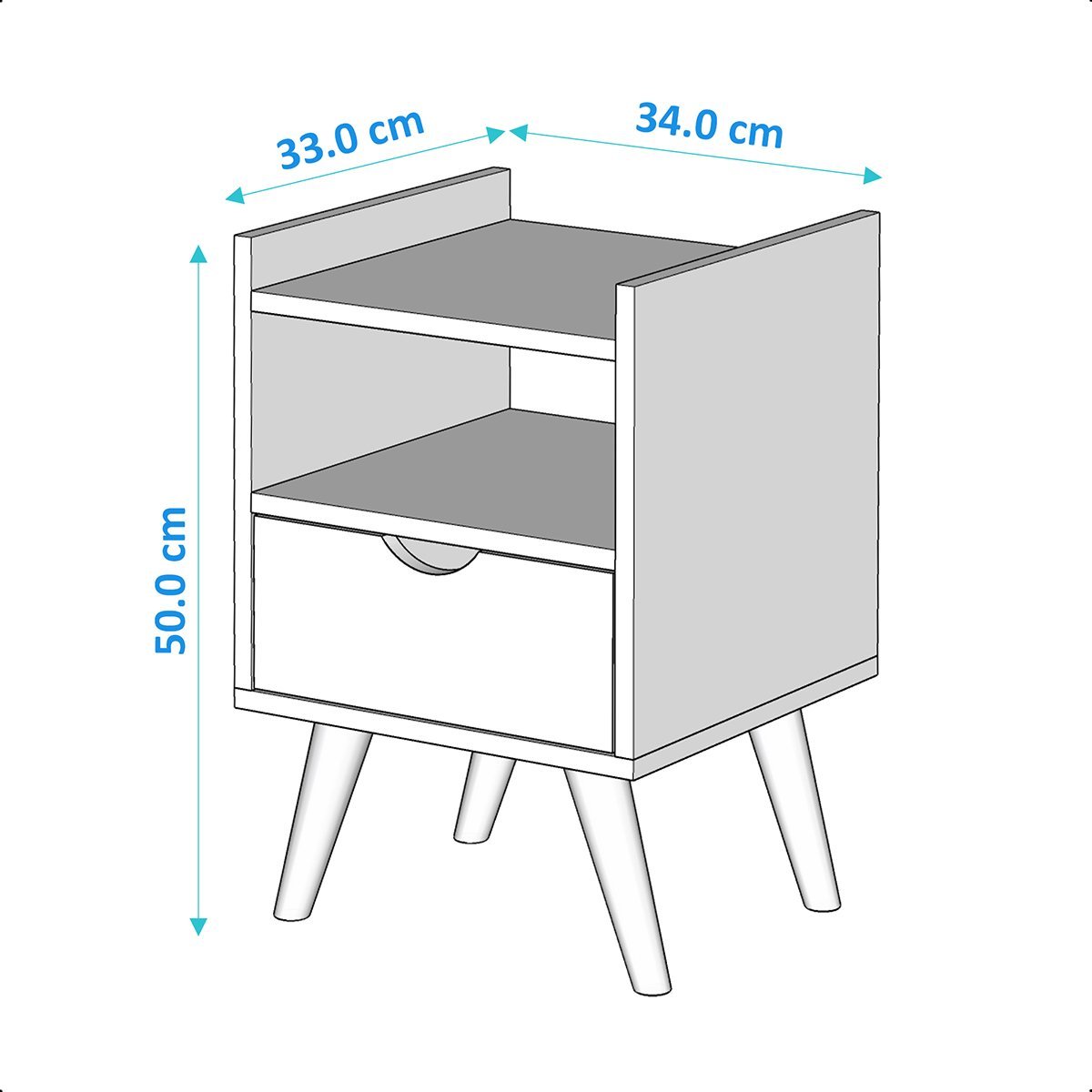 Kit Mesa de Cabeceira Quarto Casal Estilo Retro Alice:freijo - 8