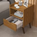 Ver imagem 4 de Kit Mesa de Cabeceira Quarto Casal Estilo Retro Alice:freijo