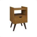 Ver imagem 2 de Kit Mesa de Cabeceira Quarto Casal Estilo Retro Alice:freijo