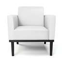 Ver mais imagens de Kit 2 Poltronas Decorativas Isabella Pés Fixo em Madeira Preto Pu Branco G19 - Gran Belo