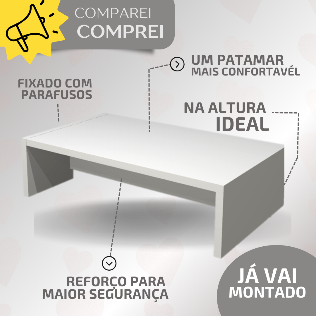 Escada Patamar com Um Degrau 14cm para Maca em Mdf Preto - 4