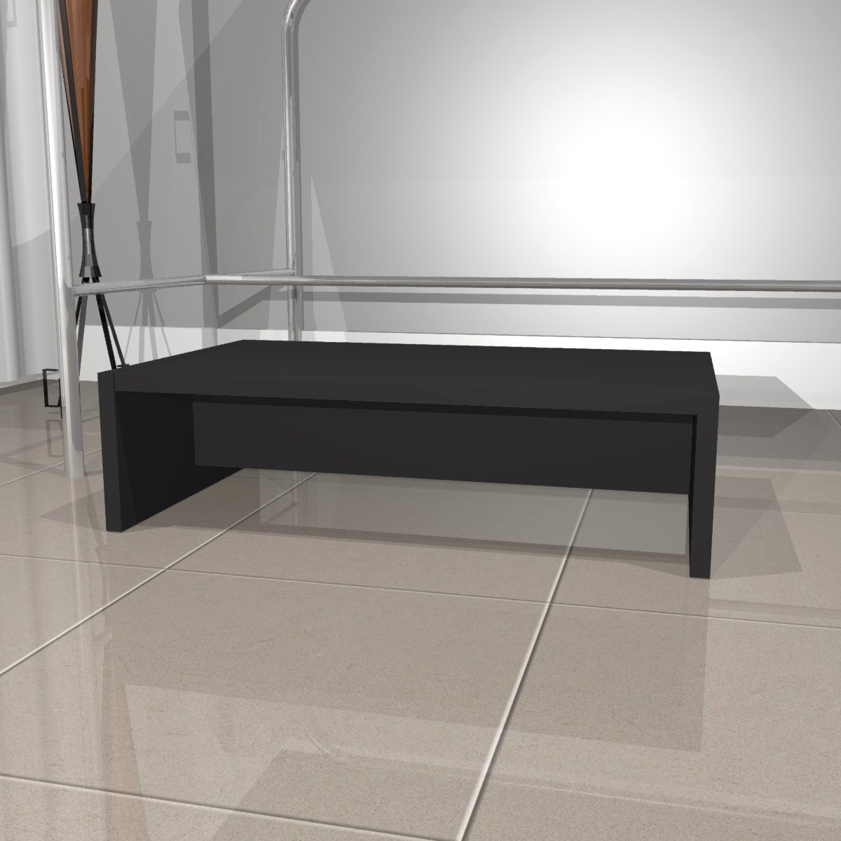 Escada Patamar com Um Degrau 14cm para Maca em Mdf Preto - 2