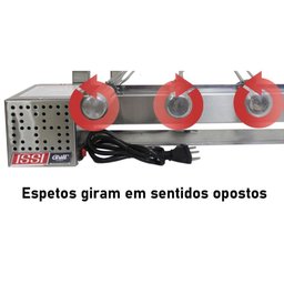 Churrasqueira Giratória 5 Espetos Issi Grill Inox Bivolt - 8