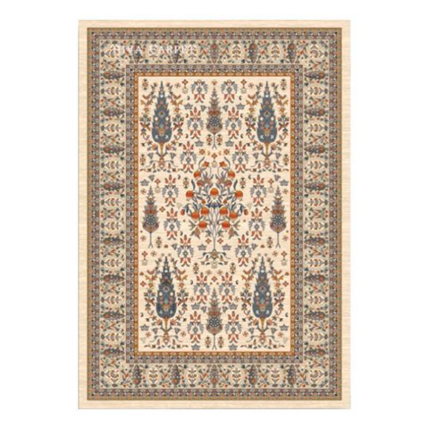 Tapete Persa Iraniano Bege Ideal para Sala Hall de Entrada e Quarto 1,00x1,50cm