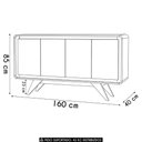Ver imagem 3 de Buffet Aparador 160cm 4 Portas Orgânico Cecy Nature Z56 - Mpozenato