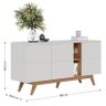 Sala de Estar Noronha Rack, Buffet, Cristaleira, Aparador e Mesa de Centro Off White Matte/Freijó - - 4