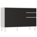 Ver imagem 1 de Balcão de Pia sem Tampo 120cm 3 Portas e 2 Gavetas Dora Luci Branco/preto