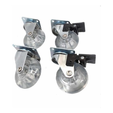 Jogo 4 Rodízios Rodinha Giratória 2 com Freio 50Mm