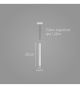 Ver imagem 2 de Pendente Tubo Cilindro Branco 50cm + Led Mr11 2700K St642