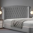 Ver imagem 1 de Cabeceira de Cama Box Luxo Casal 140 Cm Suede Prata Eli Móveis