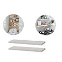 Ver imagem 2 de Kit 2 Prateleira Madeira Mdf Branca 50x20cm com Suporte Invisivel Flutuante Don Castro Decor Pratele