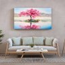 Quadro Decorativo Tela Canvas Flores e Folhas Sakura Isle - 150x80 Cm - 1