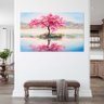 Quadro Decorativo Tela Canvas Flores e Folhas Sakura Isle - 150x80 Cm - 3