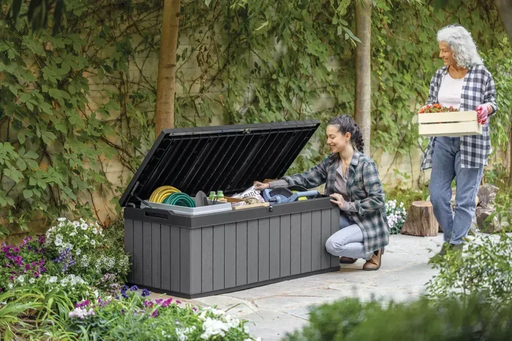 Ver imagem 6 de Baú Armazenamento Keter Darwin 380l Externo Resistente À Chuva e Sol