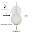 Ver imagem 3 de Arandela Luminária Quarto Globo 12 cm Moderno Prata Fosco BF Decor