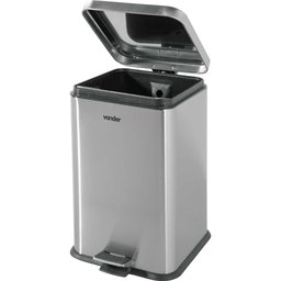 Lixeira Retangular 20L Inox Cinza VONDER - 4