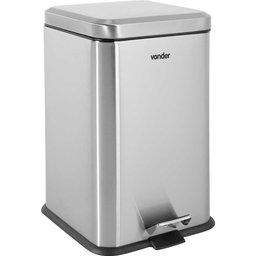 Lixeira Retangular 20L Inox Cinza VONDER - 2