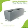 Vaso Floreira Cubo (60x20) Antique Cimento Vasart - 2