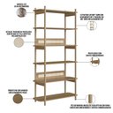 Ver imagem 5 de Estante Livreiro Home Office e Mesa Escrivaninha Pés Madeira Moss A03 Hanover Roble - Lyam Decor