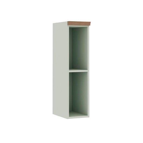 Armário Aéreo 20cm com Nicho e 1 Prateleira para Cozinha Mdf Cor:mint com Ébano
