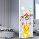 Ver imagem 4 de Adesivo de Porta Decorativo Infantil Astronauta Foguete Lua