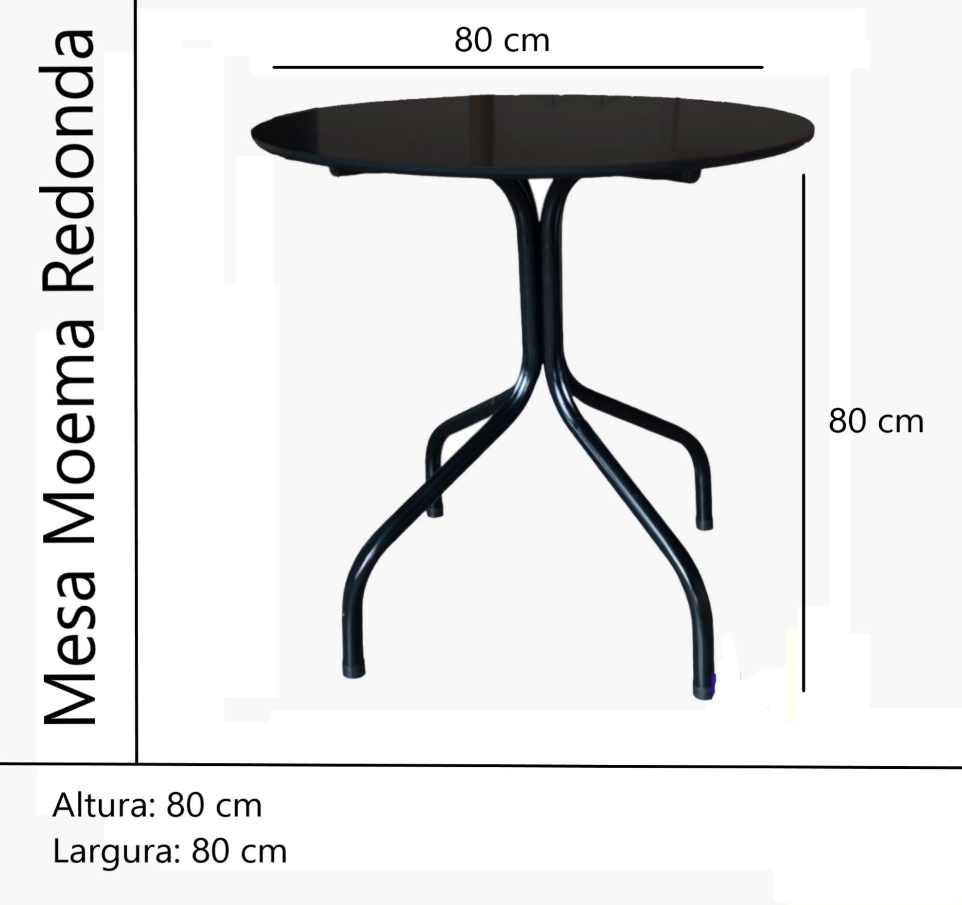 Jogo Mesa Redonda para Restaurante Comércio com 4 Cadeiras Iso Vermelha Base Preta Ecomhome - 4