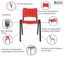 Ver imagem 7 de Jogo Mesa Redonda para Restaurante Comércio com 4 Cadeiras Iso Vermelha Base Preta Ecomhome