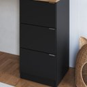 Ver imagem 6 de Escrivaninha Mesa Escritorio Cavalete 3 Gavetas B62 Mell Preto Novam