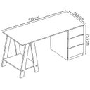 Ver imagem 4 de Escrivaninha Mesa Escritorio Cavalete 3 Gavetas B62 Mell Preto Novam