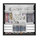 Ver mais imagens de Guarda Roupa Sevilha 1 Porta Espelhada 100% Mdf Mademarcs Preto-branco Acetinado-preto